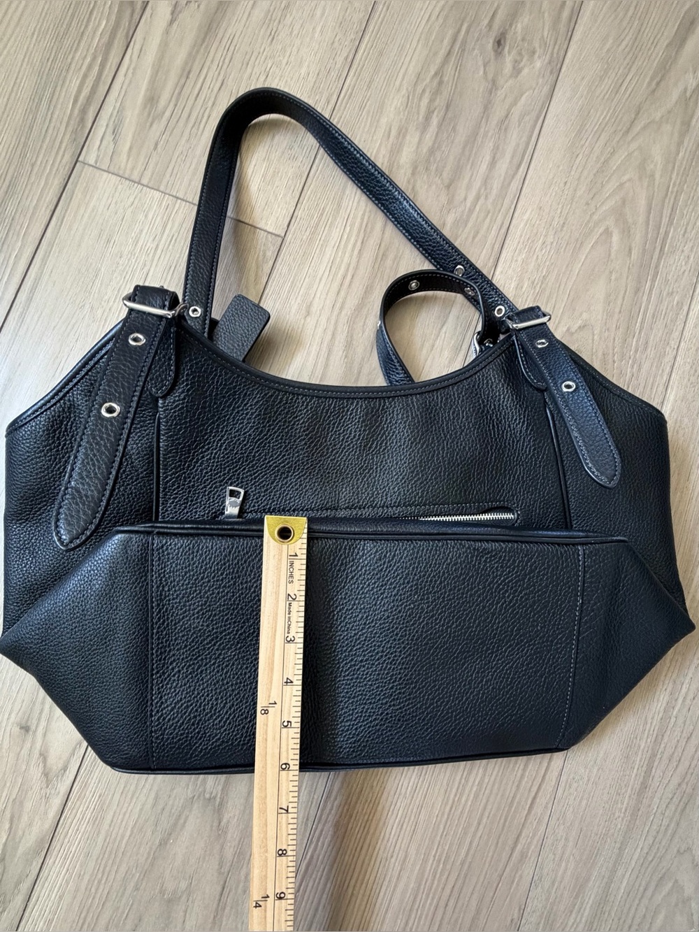Coach Meadow Black Pebbled Leather Tote Large Shoulder Bag AMAZING CONDITION - Picture 9 of 9